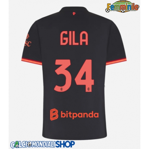 Maglie da calcio AC Milan Mario Gila #34 Terza Maglia Femminile 2026-27 Manica Corta